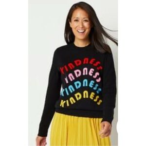 Abbott Elementary Black Sweater with Colorful 'Kindness' Print, Sz M (P2P 18”)